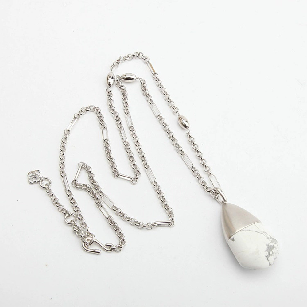 Kendra Scott White Line Turquoise Medium Length Sweater Necklace